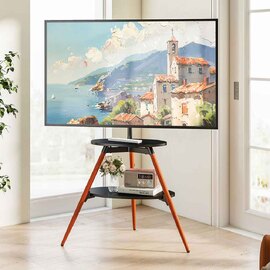 Relzar 65" Freestanding Tripod TV Stand in Walnut