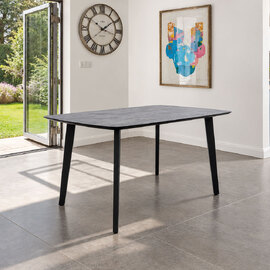 Remy Rectangular Wooden Dining Table in Charcoal