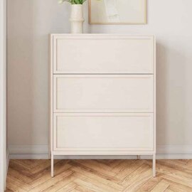 Rennes Wooden Chest Of 3 Drawers - Grey