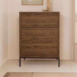 Rennes Wooden Chest Of 3 Drawers - Smoked Oak