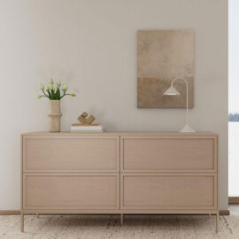 Rennes Wooden Chest Of 4 Drawers in Grey
