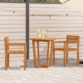Revano Garden 70cm Acacia Wood Dining Table with 2 Chairs in Brown