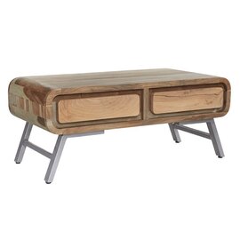 Reverso Wooden Coffee Table In Reclaimed Wood And Iron