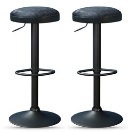 Rexford Charcoal Fabric Gas Lift Stools - Pair