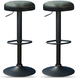 Rexford Olive Fabric Gas Lift Stools - Pair
