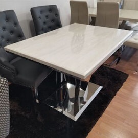 Richmond Marble Rectangular Dining Table In Cream