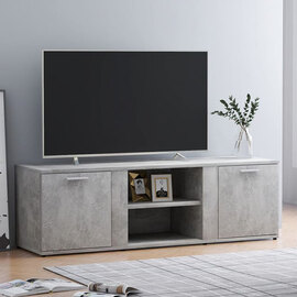 Ridhan Wooden TV Stand With 2 Doors In Concrete Effect