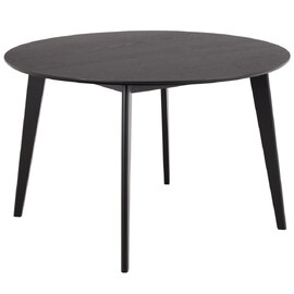 Riga Wooden Round Dining Table In Black