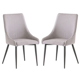 Remika Grey Fabric Dining Chair In A Pair
