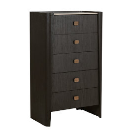 Rimouski Wooden Chest Of 5 Drawers In Ebony Brown