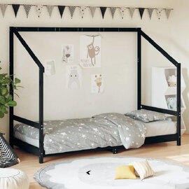 Ringgold 90x190cm Wooden Children Bed In Black