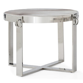 Ringgold Marble End Table With Stainless Steel Frame