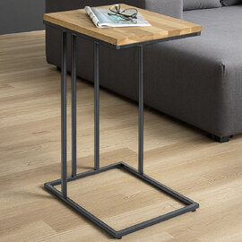 Roanoke Wooden End Table In Oak And Black