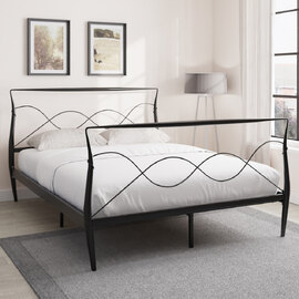 Rochelle Metal King Size Bed In Black