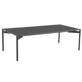 Rockton Black Ceramic Rectangular Coffee Table With Metal Legs