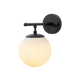 Roe Metal Wall Light in Black and Cream
