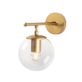 Roe Metal Wall Light in Gold and Clear
