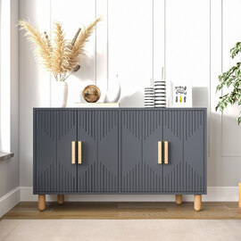 Roger Wooden Sideboard with 4 Doors in Anthracite