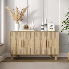 Roger Wooden Sideboard with 4 Doors in Sapphire Oak
