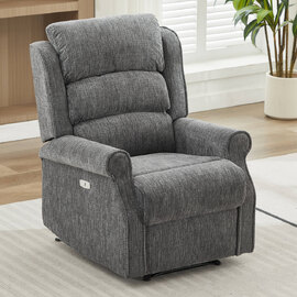 Rosenberg Fabric Electric Recliner 1 Seater Sofa - Anthracite