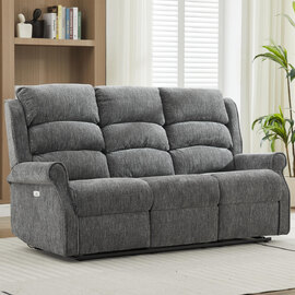 Rosenberg Fabric Electric Recliner 3 Seater Sofa - Anthracite