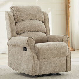 Rosenberg Fabric Recliner 1 Seater Sofa - Rabbit