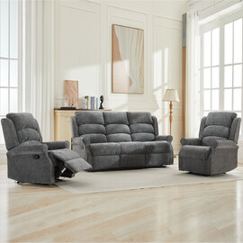 Rosenberg Fabric Recliner 3+1+1 Seater Sofa Set - Anthracite