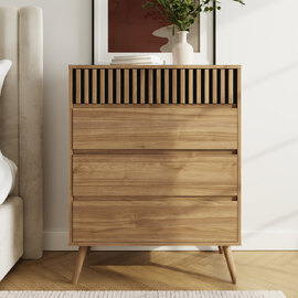 Rowen Wooden Chest Of 4 Drawers in Oak