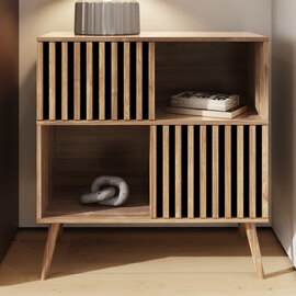 Roxboro Wooden Storage Cabinet With 2 Doors In Oak