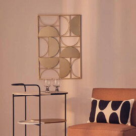 Ruchbah Iron Semicircle Design Wall Art in Gold