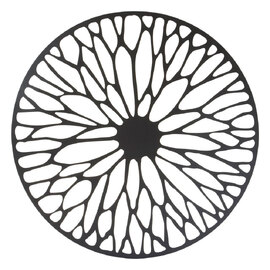 Ruchbah Large Metal Floral Design Wall Art in Black
