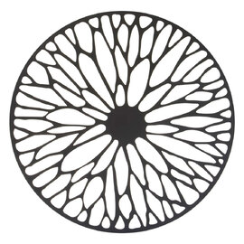 Ruchbah Medium Metal Floral Design Wall Art in Black