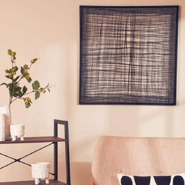 Ruchbah Metal Cross Wires Design Wall Art in Black