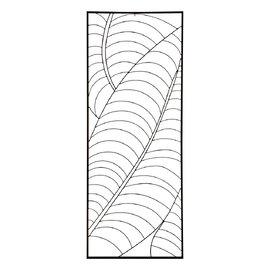 Ruchbah Metal Frame Leaf Design Wall Art in Black