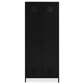 Rumi Metal Wardrobe With 2 Doors In Black