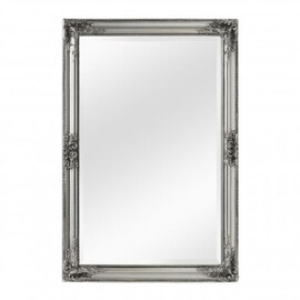 Rustin Vintage Design Wall Bedroom Mirror In Silver Frame