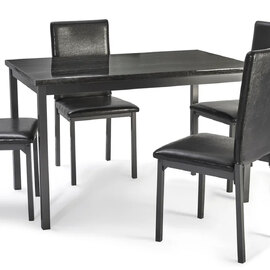 Ruston Large High Gloss Dining Table In Charcoal Black Marble Effect