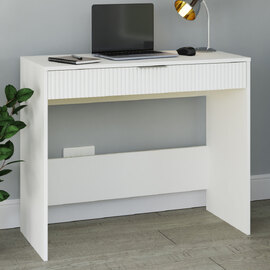 Rutland Wooden Laptop Desk With 1 Drawer In White