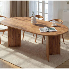Sabero Oval Wooden Dining Table in Atlantic Pine