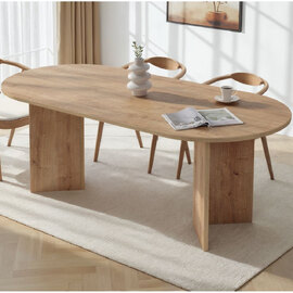 Sabero Oval Wooden Dining Table in Sapphire Oak