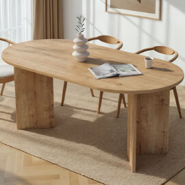 Sablio Oval Wooden Dining Table in Sapphire Oak