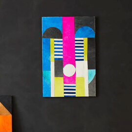 Safire Genuine Leather Wall Art in Multicolour