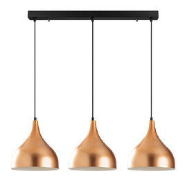 Saglam 3 Light Metal Ceiling Pendant Light in Black and Copper