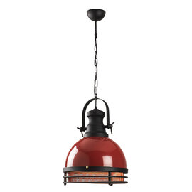 Saglam Metal Ceiling Pendant Light in Red and Black