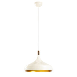 Saglam Metal Ceiling Pendant Light in White and Copper