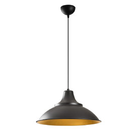 Saglam Metal Dome Shape Ceiling Pendant Light in Black and Gold