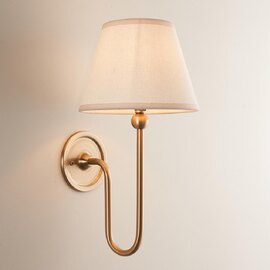Sahuarita Fabric Wall Light In Brushed Aged Brass