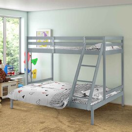 Salado Wooden Triple Sleeper Bunk Bed In Grey