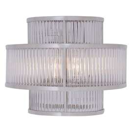 Salas Ribbed Pattern 3 Tier Wall Light In Nickel