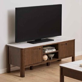 Salida Ceramic Top TV Stand With 2 Doors in Smoked Oak